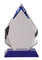 Blue Pedestal Crystal Diamond (8")